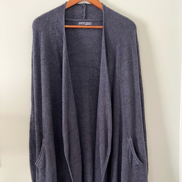 Barefoot Dreams Cozy Chic Lite Slate Blue Open Front Cardigan Size S/M - Picture 1 of 11